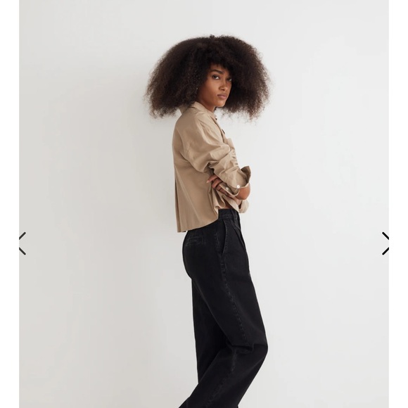 NWT Madewell pleated denim black pants size 28 - Picture 3 of 6